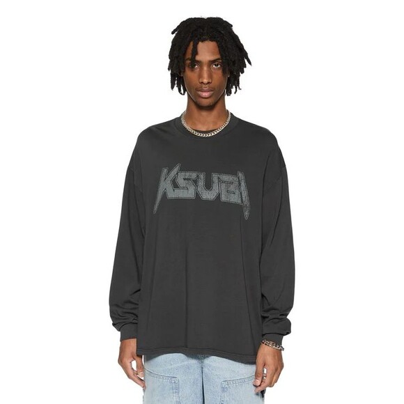 KSUBI ELECTRIC EKCESS LS TEE OLD BLACK LONG SLEEVEE TEE T-SHIRT SIZE XL NWT - Picture 4 of 4